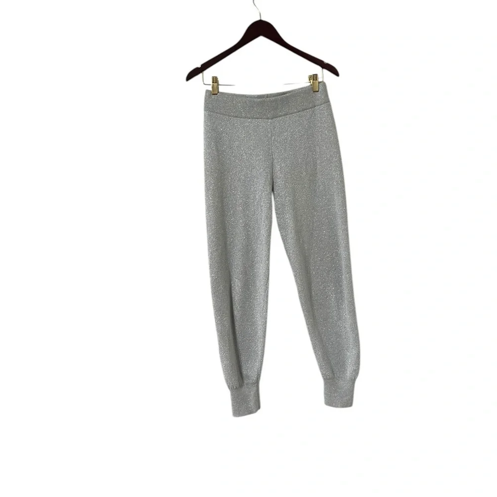 J.CREW Glitter Sparkle Merino Wool Sweater Silver Glitter Pants Joggers